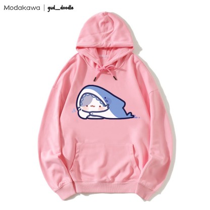 MODAKAWA X gud_doodle Lockerer Hoodie mit Kitty-Hai-Print - Pink - 5XL - image 4