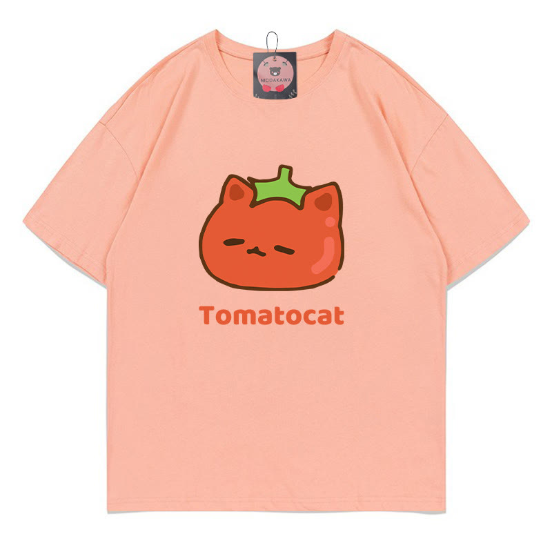 TOMATOCAT Tomatenkatzen-Print Modakawa T-Shirt - Peach - 5XL - image 3