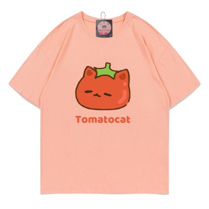 TOMATOCAT Tomatenkatzen-Print Modakawa T-Shirt - Peach - 5XL - image 3