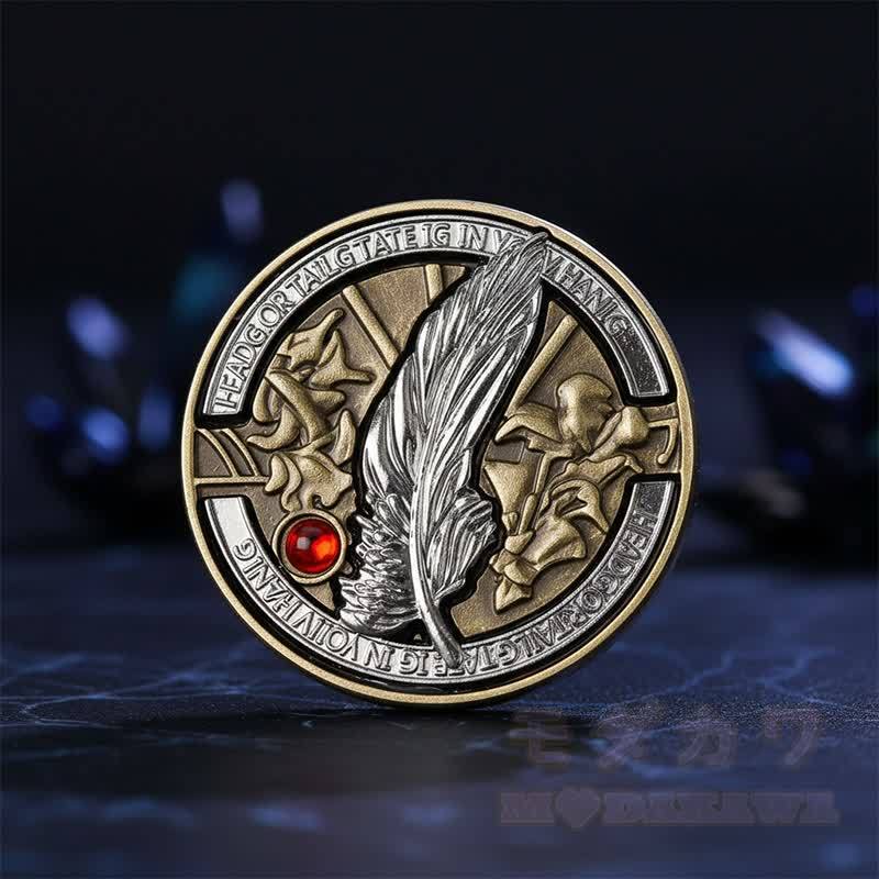 Fantasy-Drachenaugen-Münze, mystisches Runen-Amulett, Sammlergeschenk - image 3