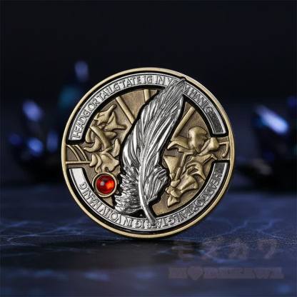 Fantasy-Drachenaugen-Münze, mystisches Runen-Amulett, Sammlergeschenk - image 3