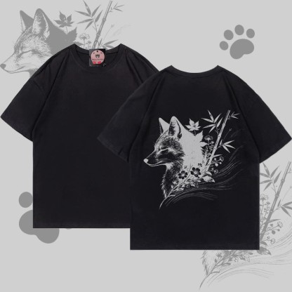 MODAKAWA Bambusfuchs-Grafik-T-Shirt - Black - 5XL - image 4