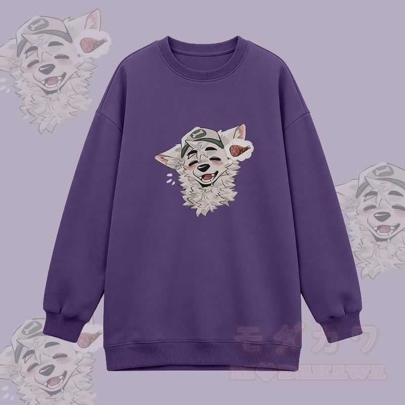  MODAKAWA X atka Fox Graphic Oversized Crewneck Sweatshirt - Lila - 3XL - image 4
