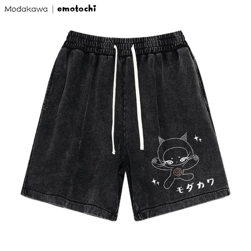 Kitty Star Grafik Vintage Washed Shorts - Schwarz - 3XL - image 3