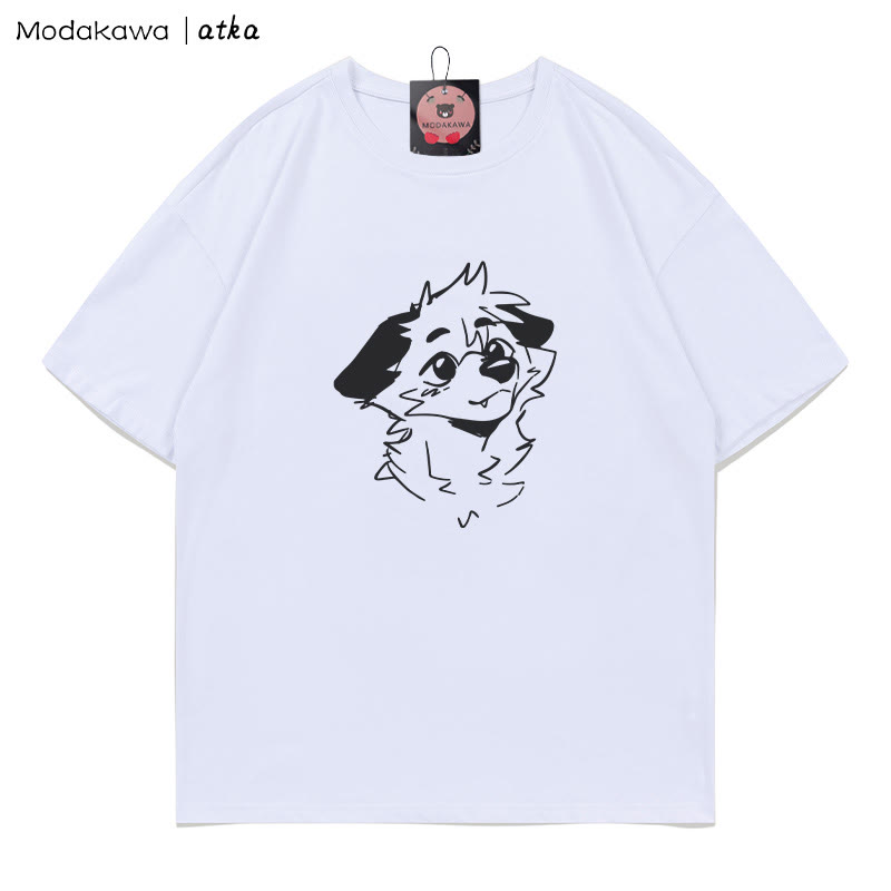 MODAKAWA X atka Anticipating Fox Grafik-T-Shirt - White - 5XL - image 3