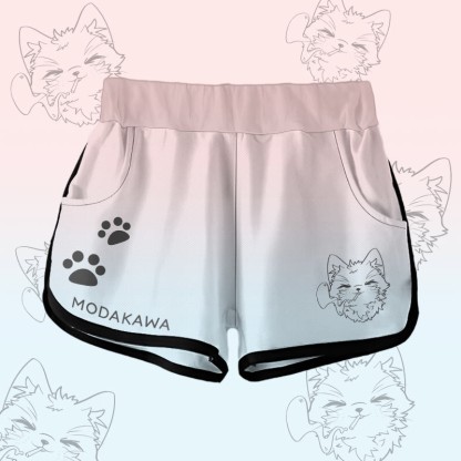 MODAKAWA Shorts mit Farbverlauf und rauchender Katze Grafik - Pink - 5XL - image 2