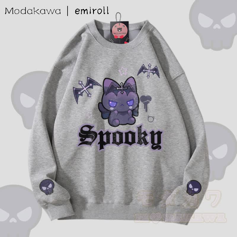 MODAKAWA X emiroll Devil Kitty Graphic Unisex Sweatshirt - Grau - 5XL - image 5