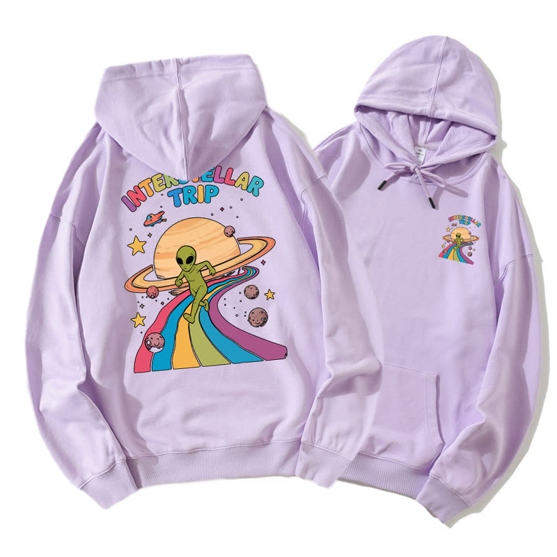 INTERSTELLAR TRIP Cosmic Alien Grafik-Hoodie - Purple - 5XL - image 2