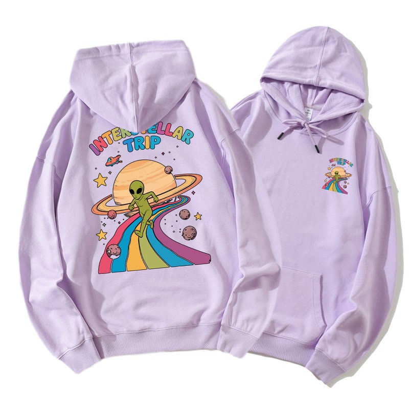 INTERSTELLAR TRIP Cosmic Alien Grafik-Hoodie - Purple - 5XL - image 2