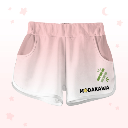Modakawa-Outfit mit Farbverlauf-Panda-Grafik, Shorts mit Buchstabengrafik - Pink Shorts - 5XL - image 8