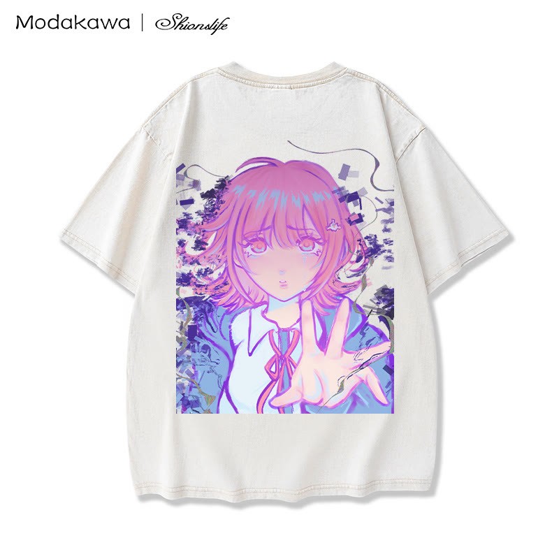 MODAKAWA X Shionslife – Game Over – Vintage-T-Shirt aus 100 % Baumwolle - Apricot - 5XL - image 5