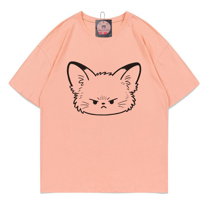 Modakawa T-Shirt mit Fuchs-Print - Peach - 5XL - image 4