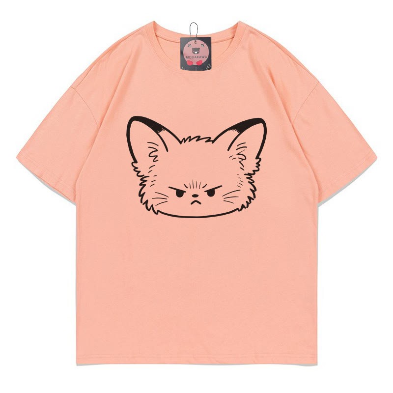 Modakawa T-Shirt mit Fuchs-Print - Peach - 5XL - image 4