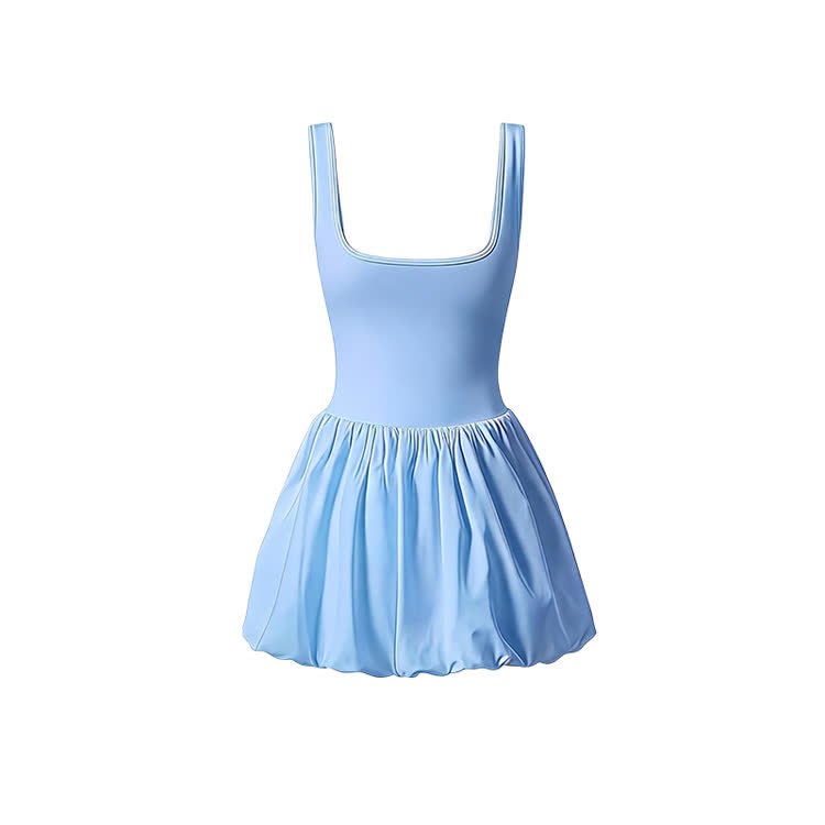Ärmelloses Minikleid mit Ballonsaum - Light Blue - XL - image 7