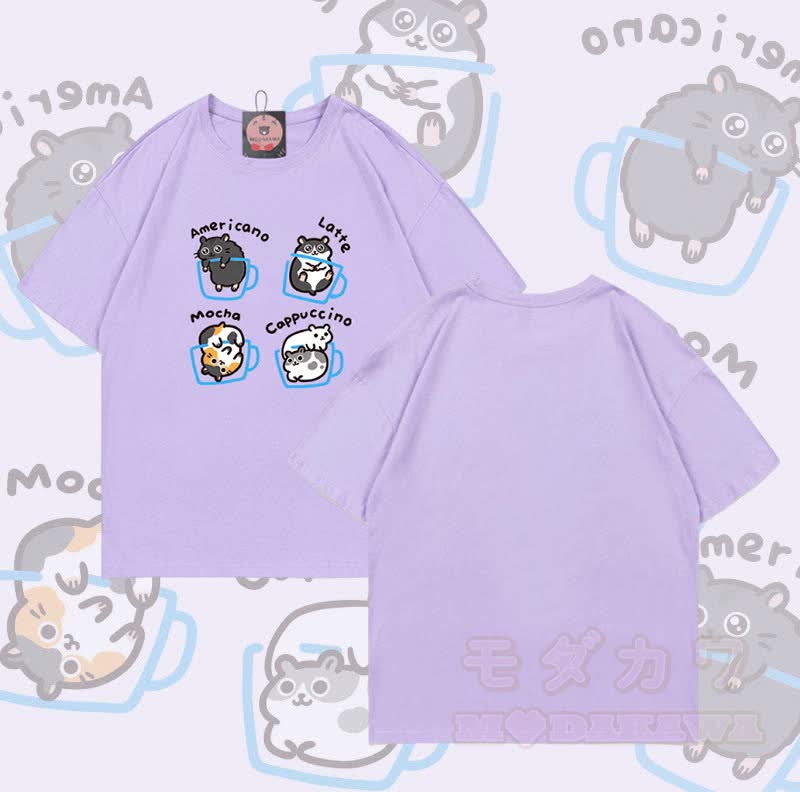 Modakawa T-Shirt mit Mausmotiv aus 100 % Baumwolle - Lila - 5XL - image 5