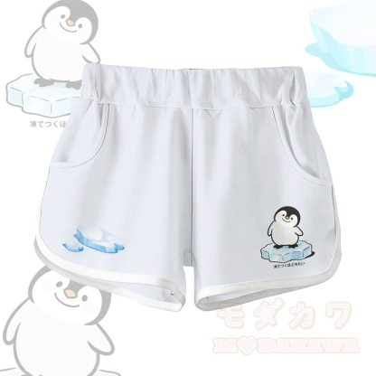 Zweiteiliges Set von Modakawa: T-Shirt mit Pinguin-Motiv aus 100 % Baumwolle, Shorts mit Farbverlauf - Weiße Shorts - 5XL - image 6