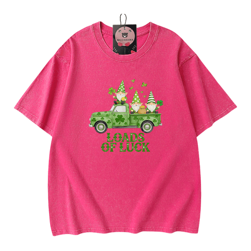 St. Pakrit-Tag – VIEL GLÜCK – Autografik – Modakawa Vintage-T-Shirt aus 100 % Baumwolle - Rose Red - 5XL - image 5