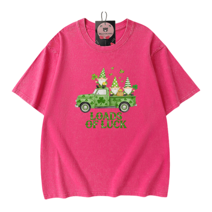 St. Pakrit-Tag – VIEL GLÜCK – Autografik – Modakawa Vintage-T-Shirt aus 100 % Baumwolle - Rose Red - 5XL - image 5