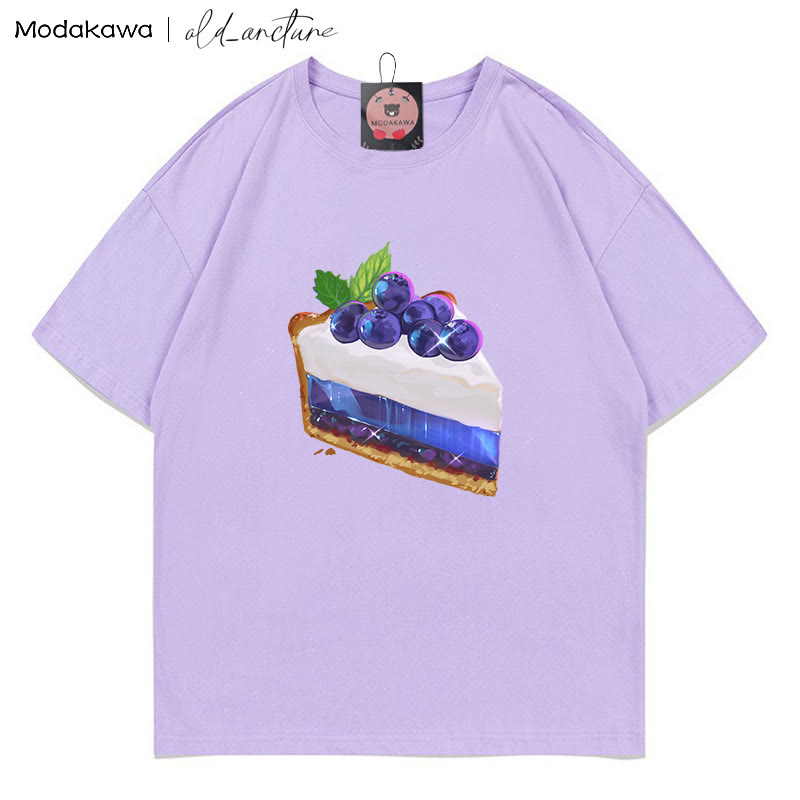 MODAKAWA X old_arcture Blueberry Cake Letter Print T-Shirt - Purple - 5XL - image 5