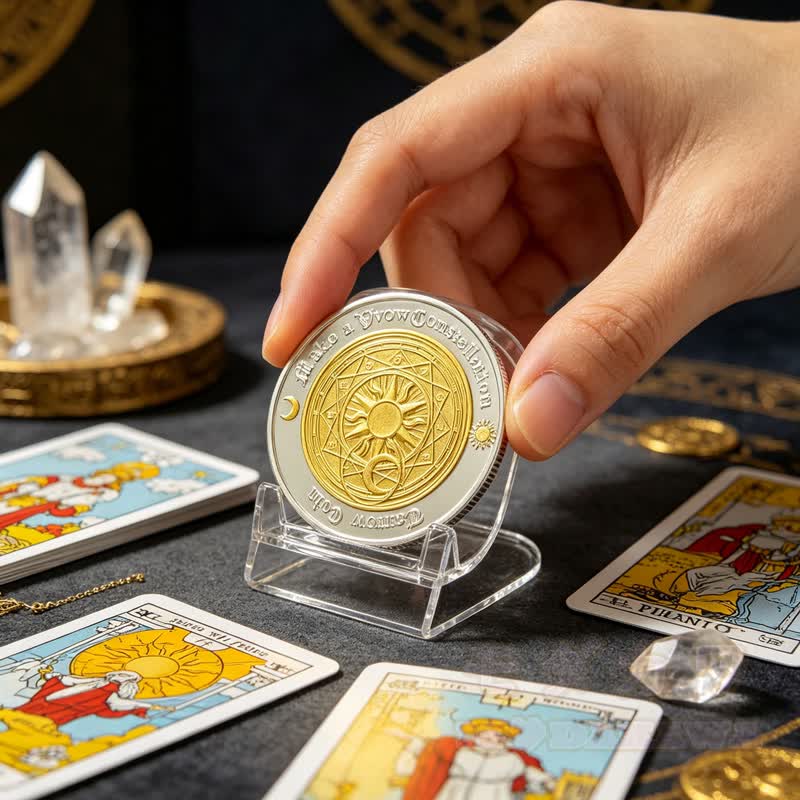 Tarot-Sternzeichen-Münze Gold Silber Wahrsagerei Astrologie Geschenk - image 5