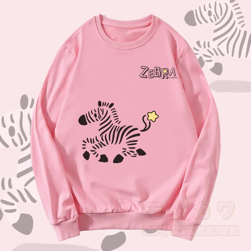 MODAKAWA Unisex-Sweatshirt mit Zebra-Laufmotiv - Rosa - 5XL - image 3