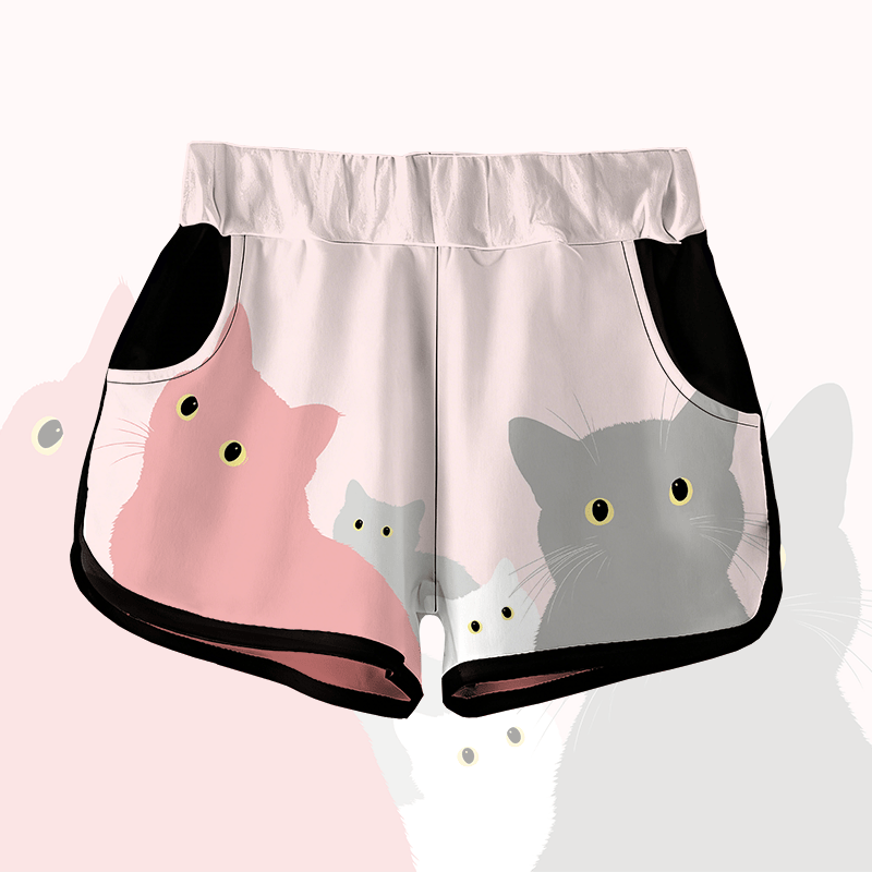 MODAKAWA Curious Cat Grafik-Shorts - Pink - 5XL - image 2