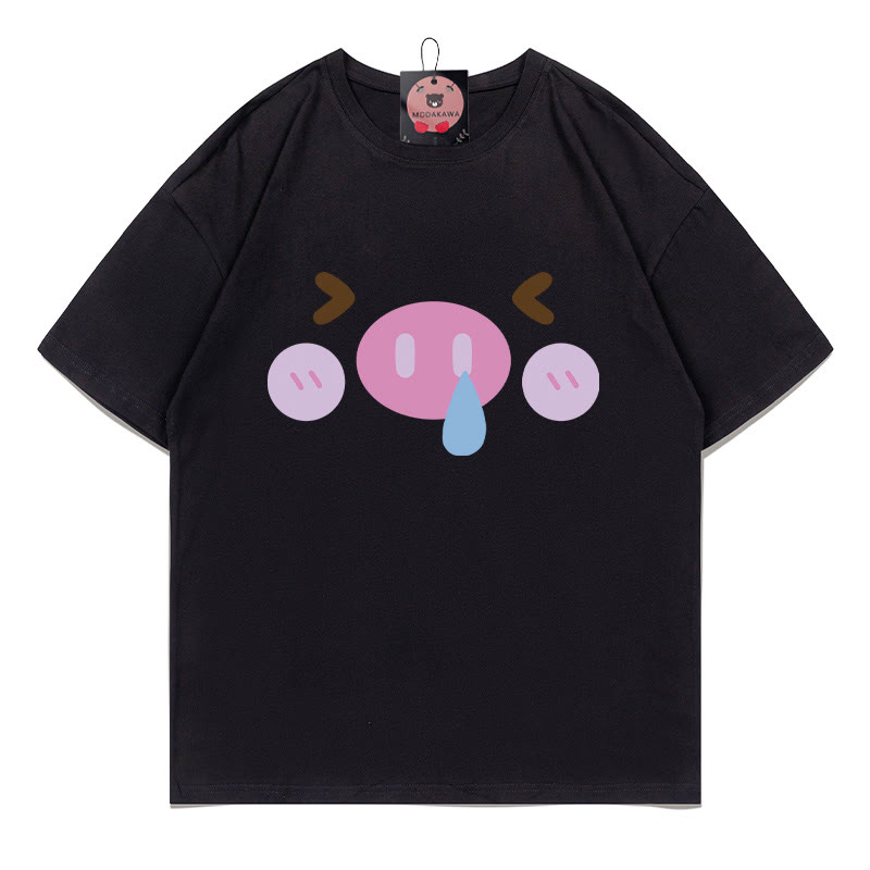 T-Shirt mit Schweineprint - Black - 5XL - image 4
