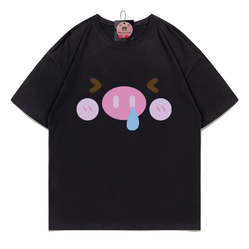 T-Shirt mit Schweineprint - Black - 5XL - image 4