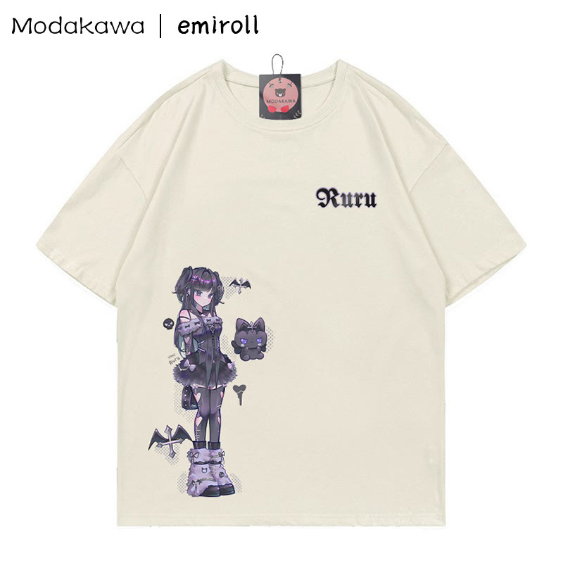 MODAKAWA X emiroll Ruru Print T-Shirt - Beige - 5XL - image 3