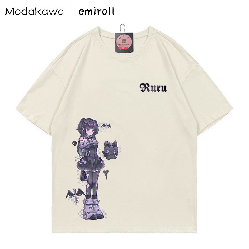 MODAKAWA X emiroll Ruru Print T-Shirt - Beige - 5XL - image 3