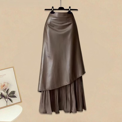 Strickpullover und passender Rock aus PU -Leder - Skirt - XL - image 3