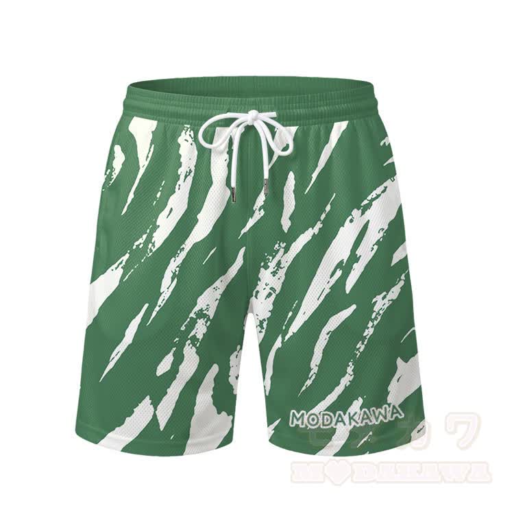 Couples Abstract Print Modakawa Two Piece Bikini Swimsuit & Men's Beach Swim Shorts - Green Shorts - 5XL - image 9