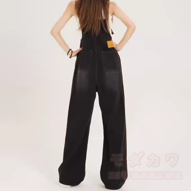 Zweiteiliges Set: Oberteil mit V-Ausschnitt und Latzhose aus Vintage-Jeans - image 5