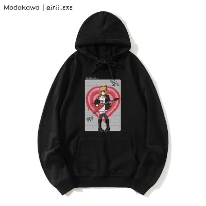 MODAKAWA X airii.exe CHEMICAL Gitarrenmädchen-Buchstabendruck Modakawa Lockerer Hoodie - Black - 5XL - image 6