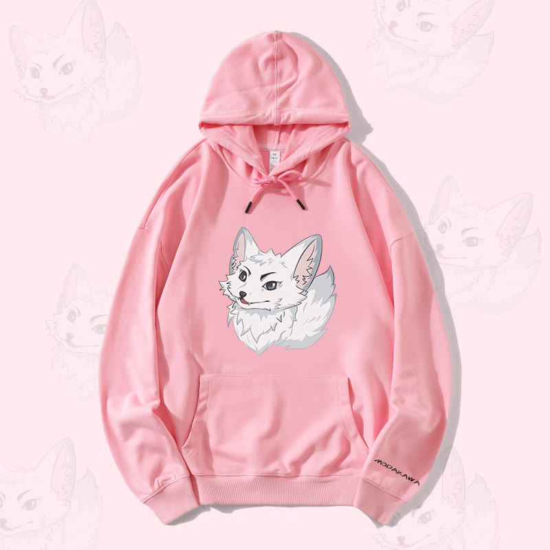 MODAKAWA Arctic Fox Graphic Streetwear Pullover Hoodie - Pink - 5XL - image 2