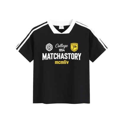 MATCHASTORY Graphic Modakawa Vintage Stripe V-Neck T-Shirt - Black - L - image 4