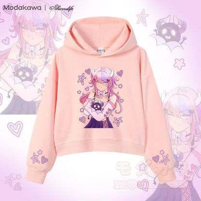 MODAKAWA X Shionslife – Kurzer Baumwoll-Hoodie mit Ironmouse- und Bubi-Grafik - Rosa - 3XL - image 3