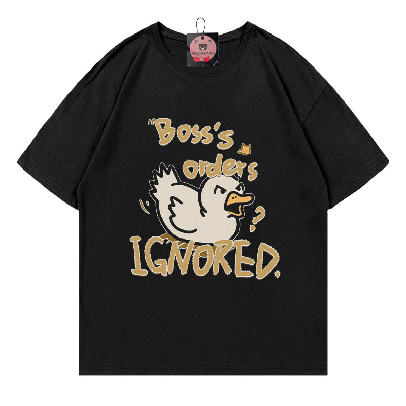 BOSS'S ORDERS IGNORED – Modakawa-T-Shirt mit Entenbuchstaben-Print - Black - 5XL - image 3