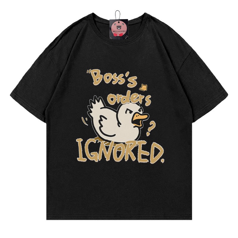 BOSS'S ORDERS IGNORED – Modakawa-T-Shirt mit Entenbuchstaben-Print - Black - 5XL - image 3