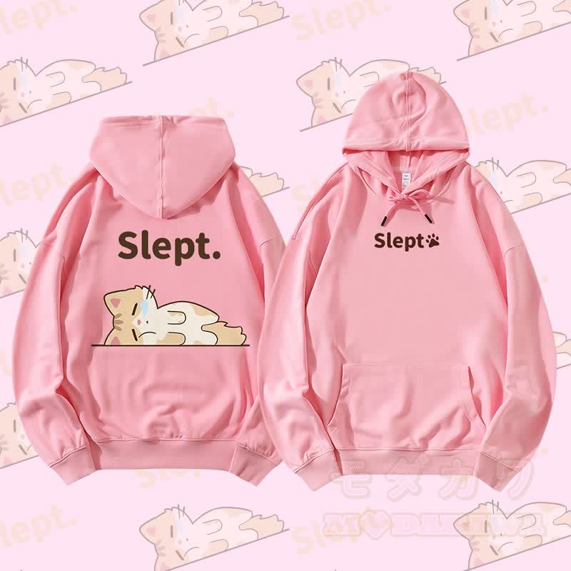 MODAKAWA Kitty Lying Flat Graphic Streetwear Pullover Hoodie - Rosa - 5XL - image 4