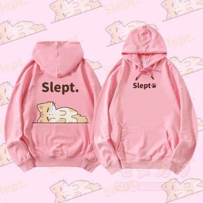 MODAKAWA Kitty Lying Flat Graphic Streetwear Pullover Hoodie - Rosa - 5XL - image 4