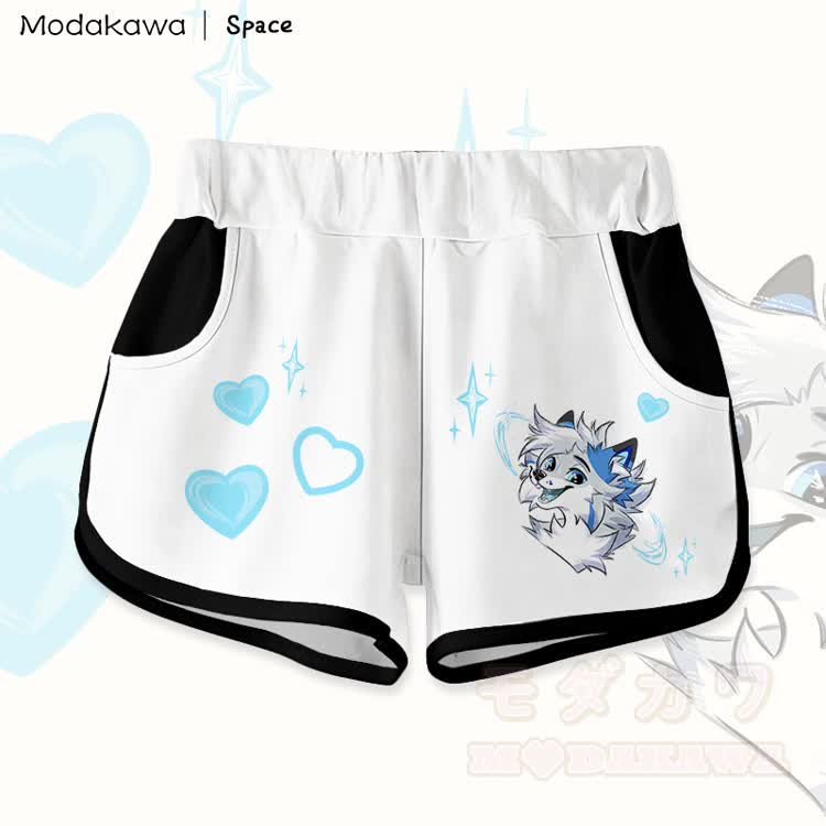 MODAKAWA X Space Barker Graphic Shorts - White - 5XL - image 4
