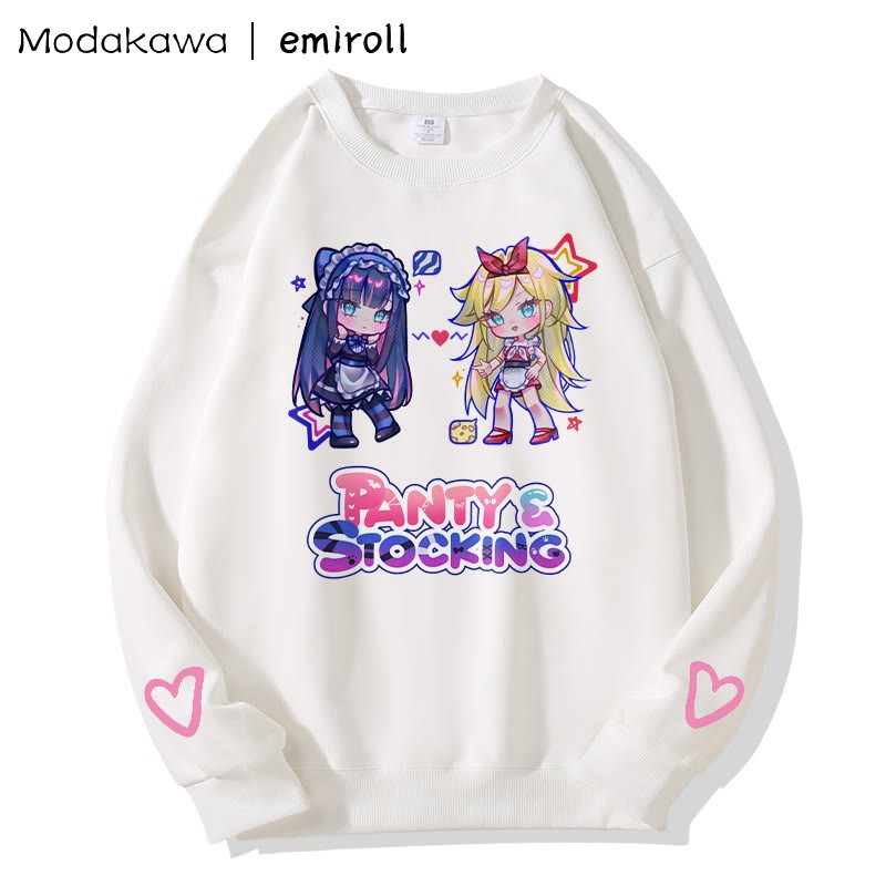 MODAKAWA X emiroll Sweatshirt mit Mädchenprint und Rundhalsausschnitt - White - 3XL - image 5