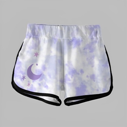 Modakawa-Shorts mit Farbverlauf und Mondbuchstaben-Print - image 4