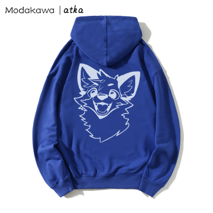MODAKAWA X atka Lockerer Hoodie mit Fuchs-Print - Klein Blue - 5XL - image 6