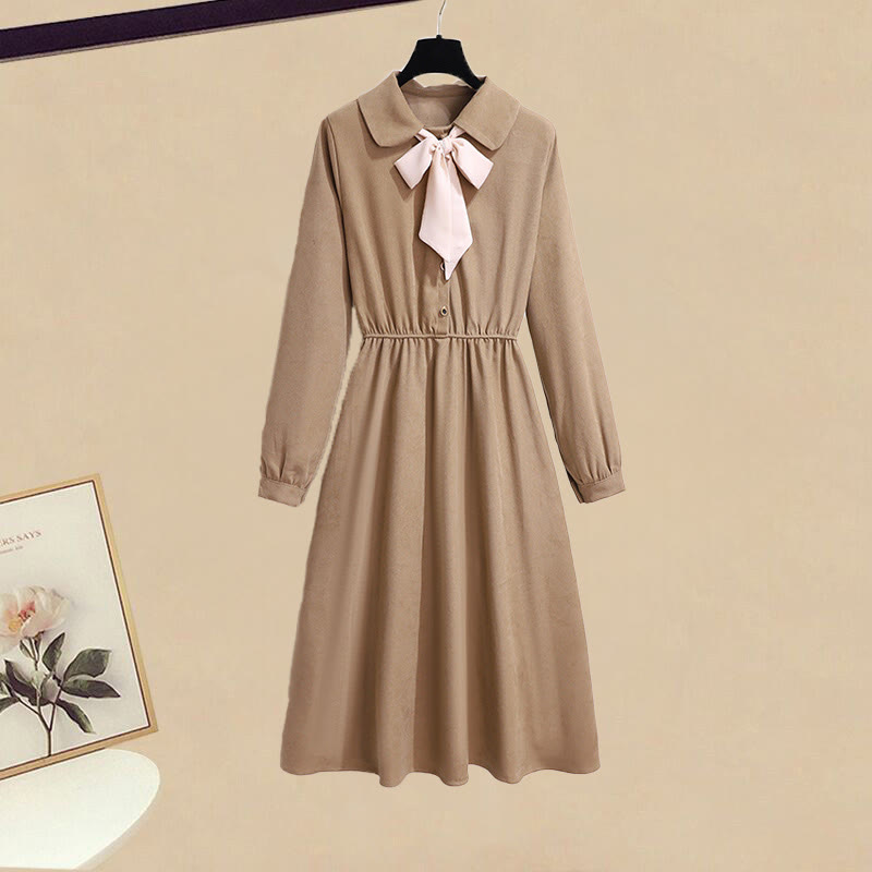 Strickkleid mit Gürtel und Schleife, passendes Outfit - Bow Dress - XL - image 3