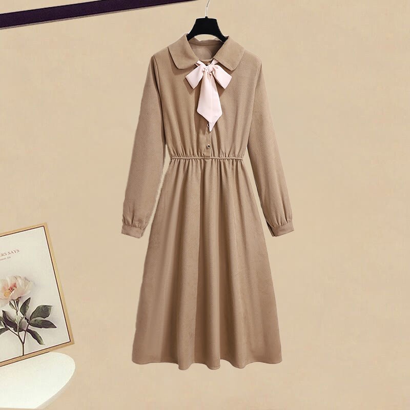 Strickkleid mit Gürtel und Schleife, passendes Outfit - Bow Dress - XL - image 3