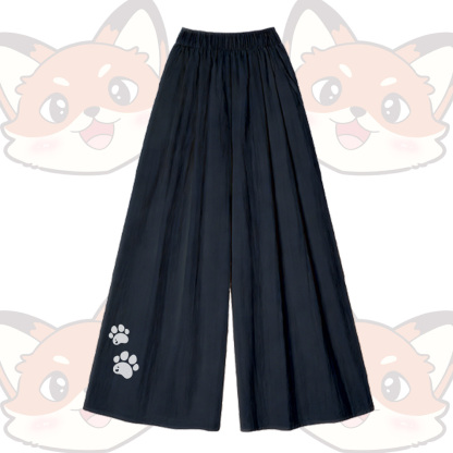 Fox Graphic U-Neck T-Shirt, weite Hose, Modakawa passendes Outfit - Black Pants - XL - image 6