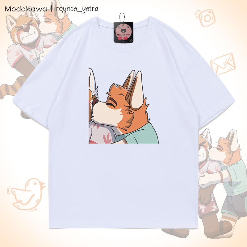 MODAKAWA X roynce_yetra Anderson Kisses Felipe Grafik-T-Shirt - White B - 5XL - image 5