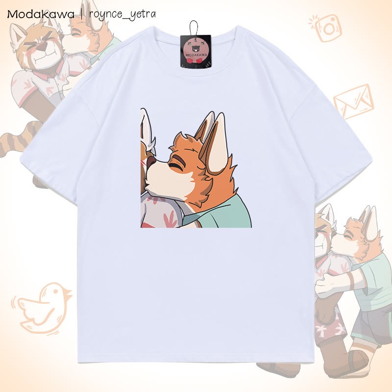 MODAKAWA X roynce_yetra Anderson Kisses Felipe Grafik-T-Shirt - White B - 5XL - image 5